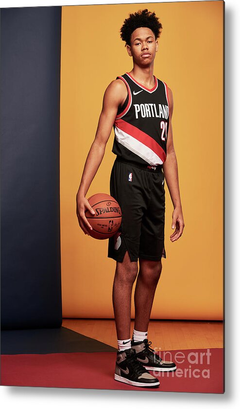 Anfernee Simons Metal Print featuring the photograph 2018 Nba Rookie Photo Shoot #31 by Jennifer Pottheiser