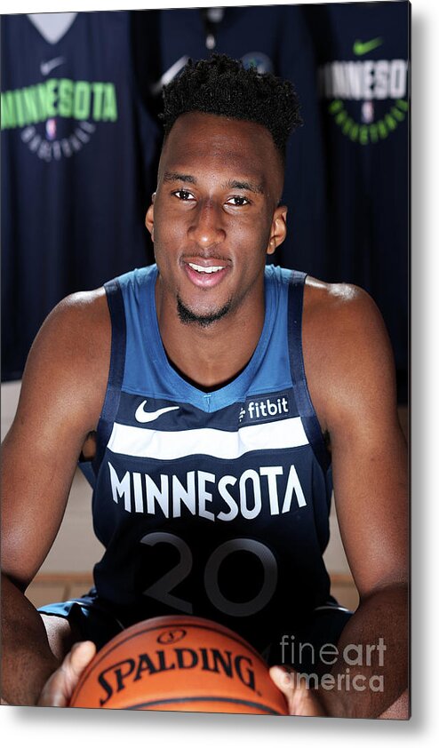 Josh Okogie Metal Print featuring the photograph 2018 Nba Rookie Photo Shoot by Nathaniel S. Butler