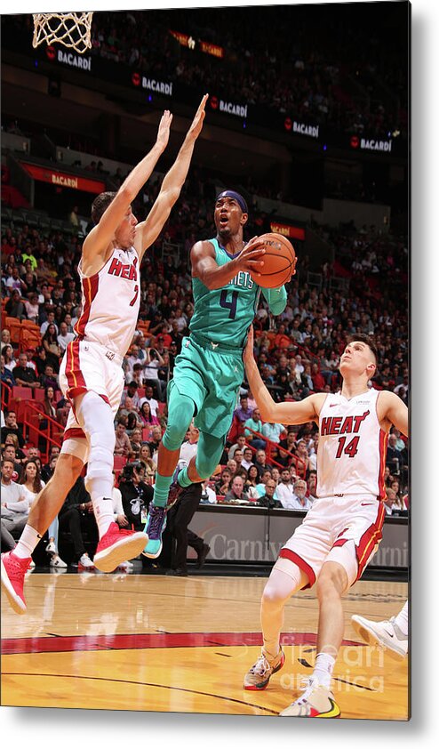Nba Pro Basketball Metal Print featuring the photograph Charlotte Hornets V Miami Heat by Issac Baldizon