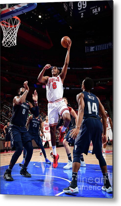 Nba Pro Basketball Metal Print featuring the photograph Chicago Bulls V Detroit Pistons by Chris Schwegler