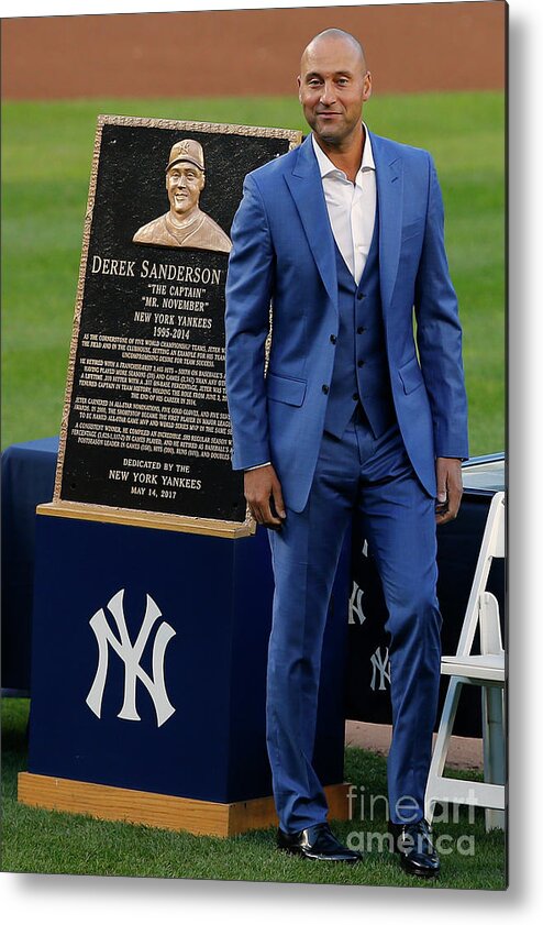 People Metal Print featuring the photograph Derek Jeter Ceremony by Rich Schultz