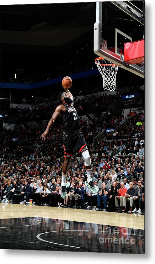 James Harden Metal Print featuring the photograph Houston Rockets V San Antonio Spurs by Logan Riely