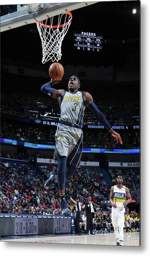 Aaron Holiday Metal Print featuring the photograph Indiana Pacers V New Orleans Pelicans #4 by Layne Murdoch Jr.