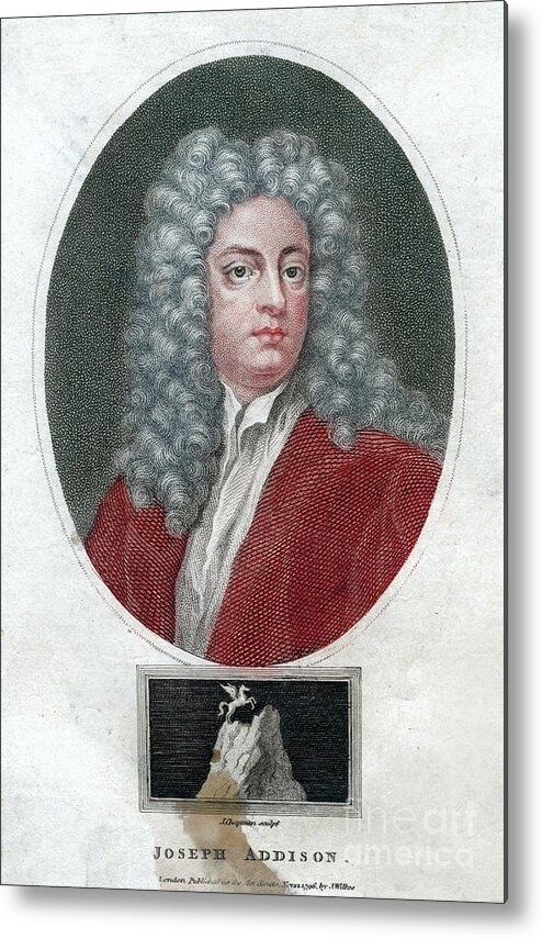 Engraving Metal Print featuring the drawing Joseph Addison, English Politician #4 by Print Collector