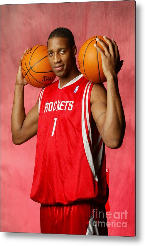 Nba Pro Basketball Metal Print featuring the photograph Tracy Mcgrady Portraits #4 by Bill Baptist