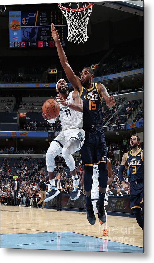 Mike Conley Metal Print featuring the photograph Utah Jazz V Memphis Grizzlies #4 by Joe Murphy