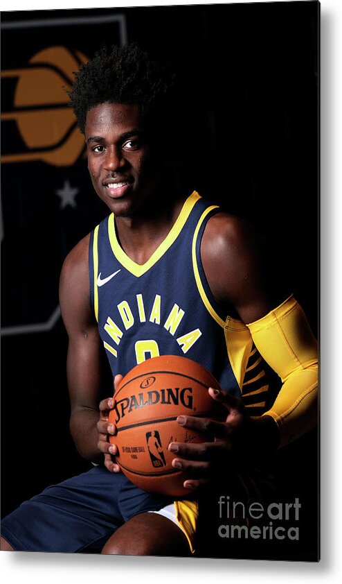 Media Day Metal Print featuring the photograph 2018-19 Indiana Pacers Media Day by Ron Hoskins