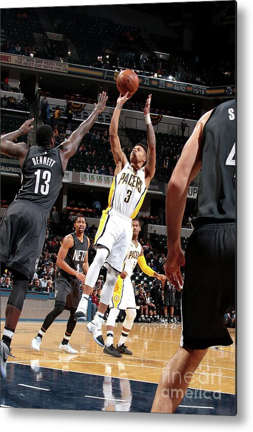Joe Young Metal Print featuring the photograph Brooklyn Nets V Indiana Pacers #5 by Ron Hoskins
