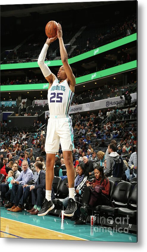 Nba Pro Basketball Metal Print featuring the photograph Memphis Grizzlies V Charlotte Hornets by Kent Smith