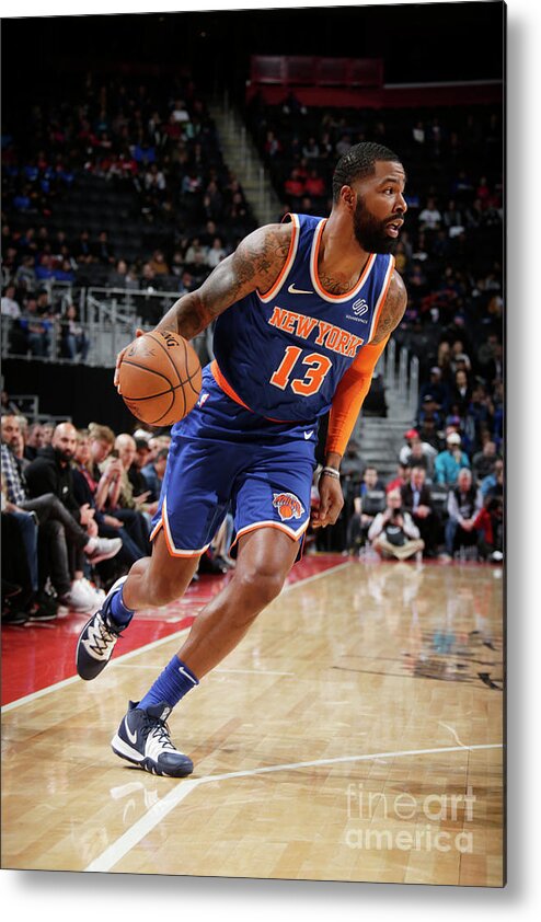 Marcus Morris Sr Metal Print featuring the photograph New York Knicks V Detroit Pistons by Brian Sevald