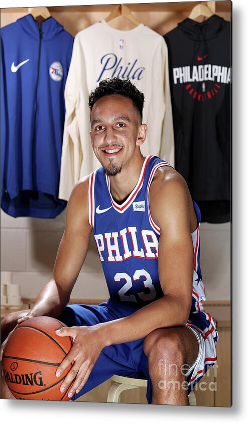Landry Shamet Metal Print featuring the photograph 2018 Nba Rookie Photo Shoot by Nathaniel S. Butler