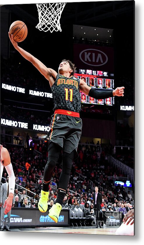 Trae Young Metal Print featuring the photograph Chicago Bulls V Atlanta Hawks #6 by Scott Cunningham
