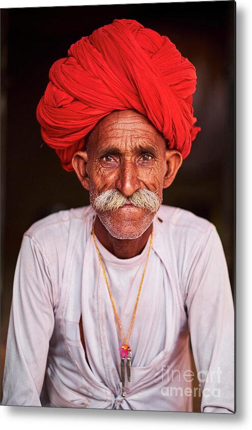 People Metal Print featuring the photograph India, Rajasthan, Rabari Village #6 by Tuul & Bruno Morandi