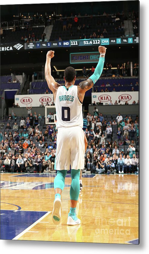 Nba Pro Basketball Metal Print featuring the photograph Indiana Pacers V Charlotte Hornets by Kent Smith