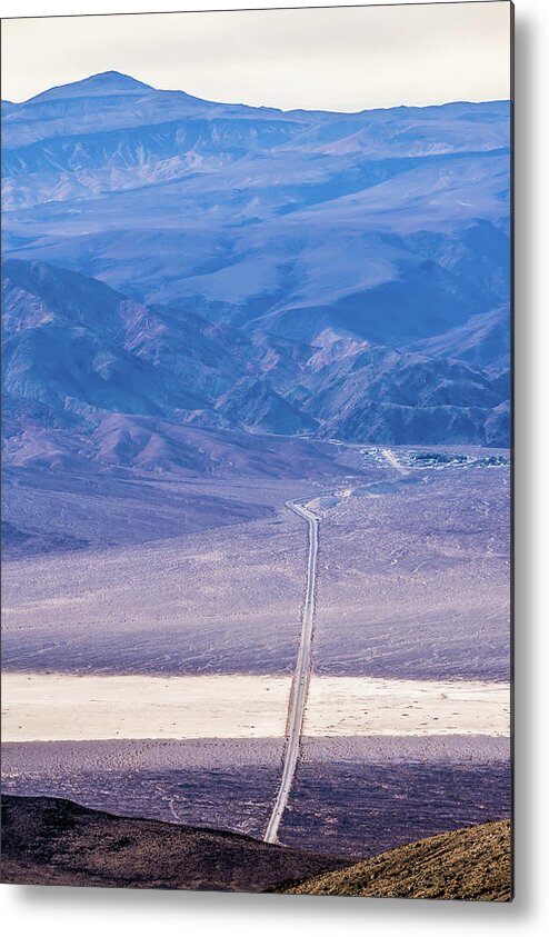 Road Metal Print featuring the photograph Lonely Empty Road To Deth Valley National Park #6 by Alex Grichenko