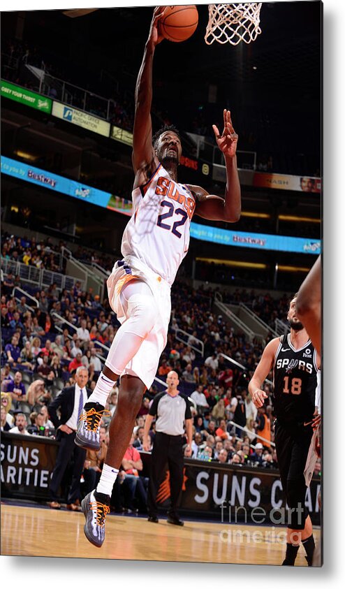 Deandre Ayton Metal Print featuring the photograph San Antonio Spurs V Phoenix Suns #6 by Barry Gossage