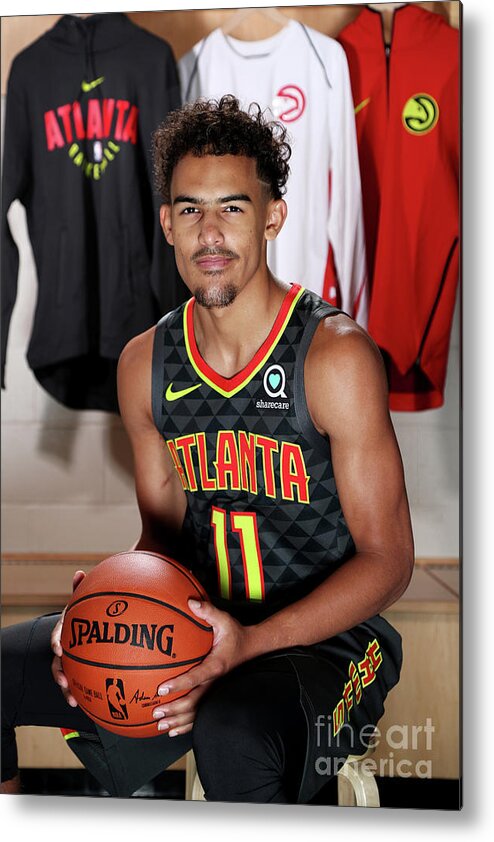 Trae Young Metal Print featuring the photograph 2018 Nba Rookie Photo Shoot by Nathaniel S. Butler