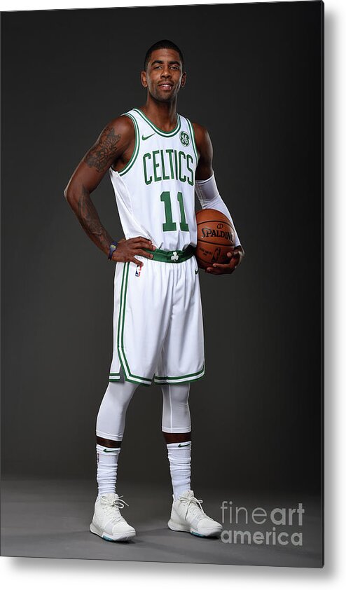 Kyrie Irving Metal Print featuring the photograph Kyrie Irving Boston Celtics Portraits #7 by Brian Babineau