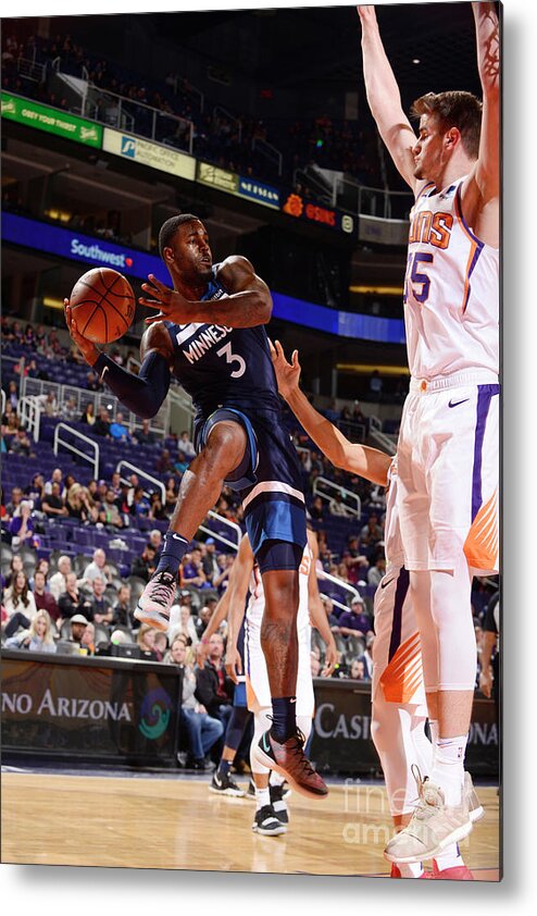 Nba Pro Basketball Metal Print featuring the photograph Minnesota Timberwolves V Phoenix Suns by Barry Gossage