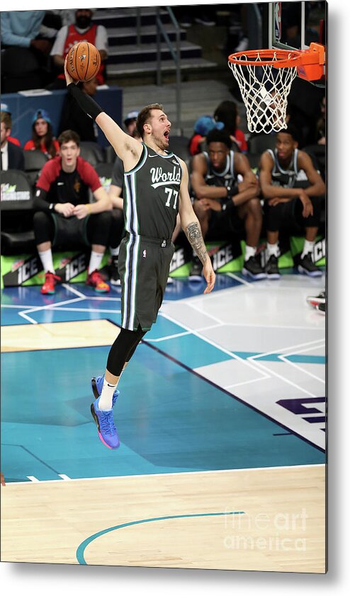 Luka Doncic Metal Print featuring the photograph 2019 Mtn Dew Ice Rising Stars #8 by Kent Smith