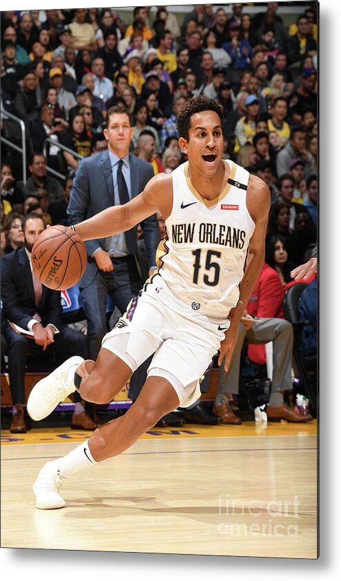 Frank Jackson Metal Print featuring the photograph New Orleans Pelicans V Los Angeles by Andrew D. Bernstein