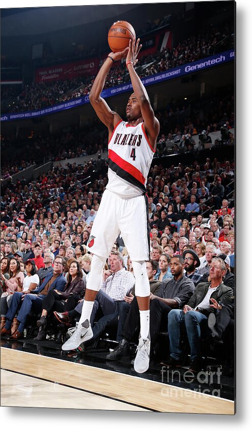 Maurice Harkless Metal Print featuring the photograph La Clippers V Portland Trail Blazers by Sam Forencich