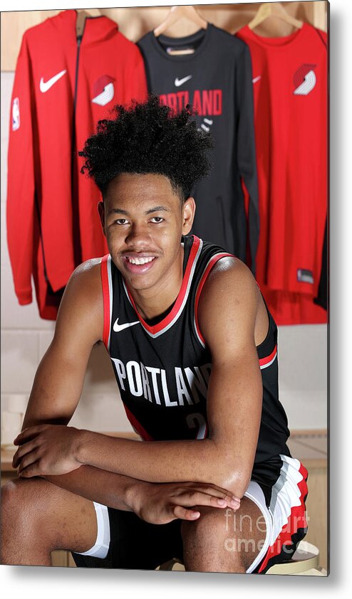 Anfernee Simons Metal Print featuring the photograph 2018 Nba Rookie Photo Shoot by Nathaniel S. Butler