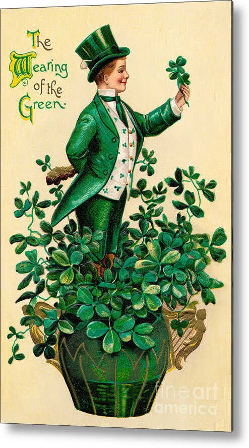 Lucky Metal Print featuring the photograph A 1910 Vintage St Patricks Day by Victorian Traditions