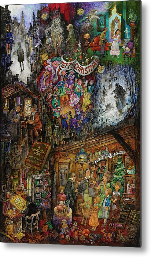 Scrooge Metal Print featuring the painting A Christmas Carol by Bill Bell