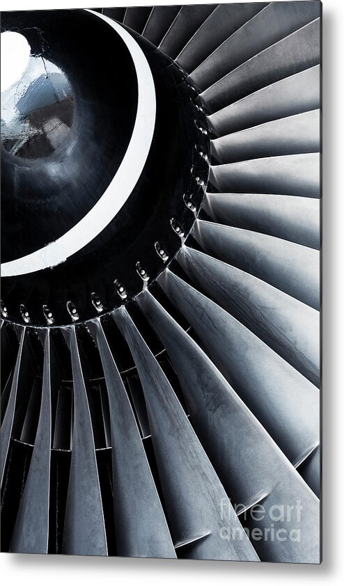 Curve Metal Print featuring the photograph A Close-up View Of An Aircraft Jet by Travel motion