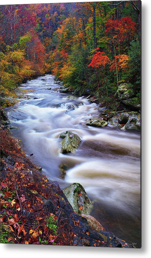 Great Smoky Mountains National Park Metal Print featuring the photograph A River Runs Through Autumn by Greg Norrell