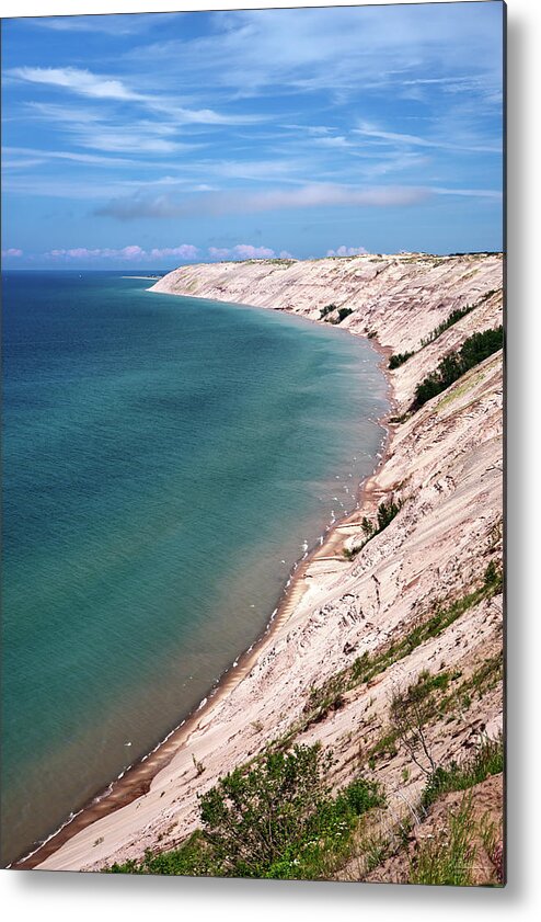 Munising Metal Print featuring the photograph A Superior Beach #1 - Log Slide Overlook at Pictured Rock National Lakeshore towards Grand Marais by Peter Herman
