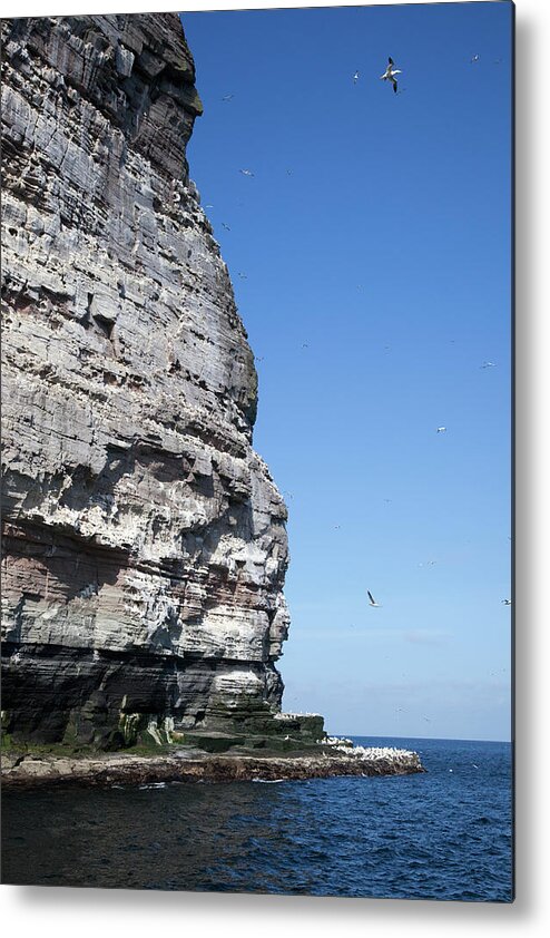 Scotland Metal Print featuring the photograph A Tall Rock Face On The Waters Edge by Design Pics / John Short