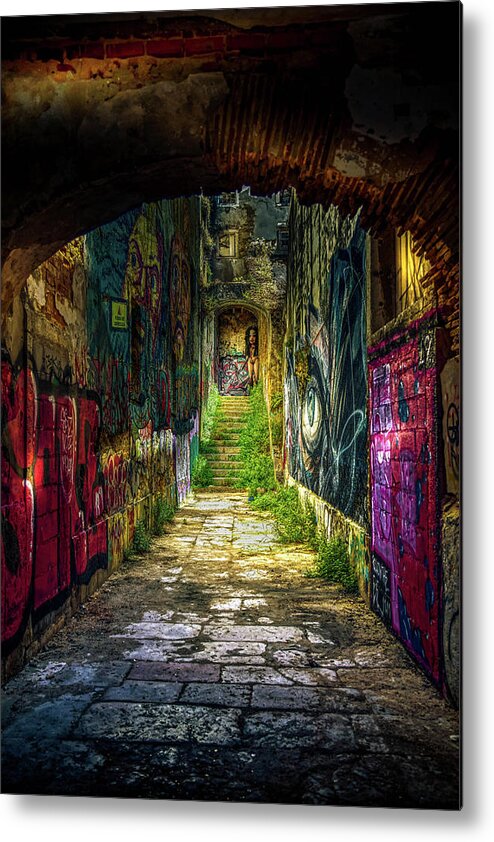Graffiti Metal Print featuring the digital art The house of my sweet Lady of the Smile by Micah Offman