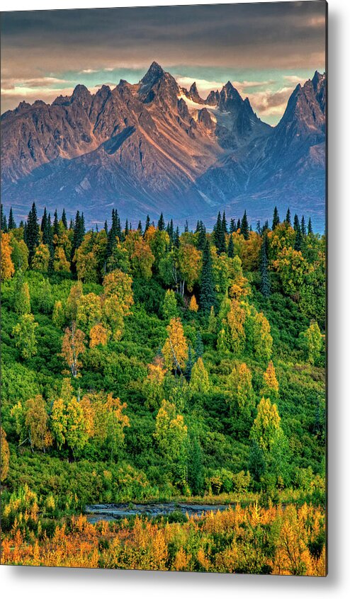 Tranquility Metal Print featuring the photograph Alaska Range Foothills by Mark Newman