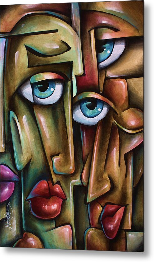 Portrait Metal Print featuring the painting All in One by Michael Lang