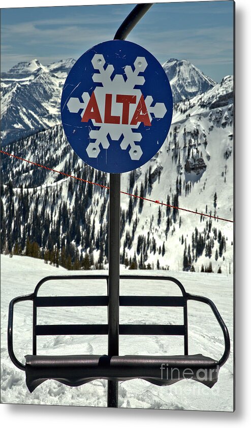 Alta Metal Print featuring the photograph Alta Ski Lift Chair by Adam Jewell