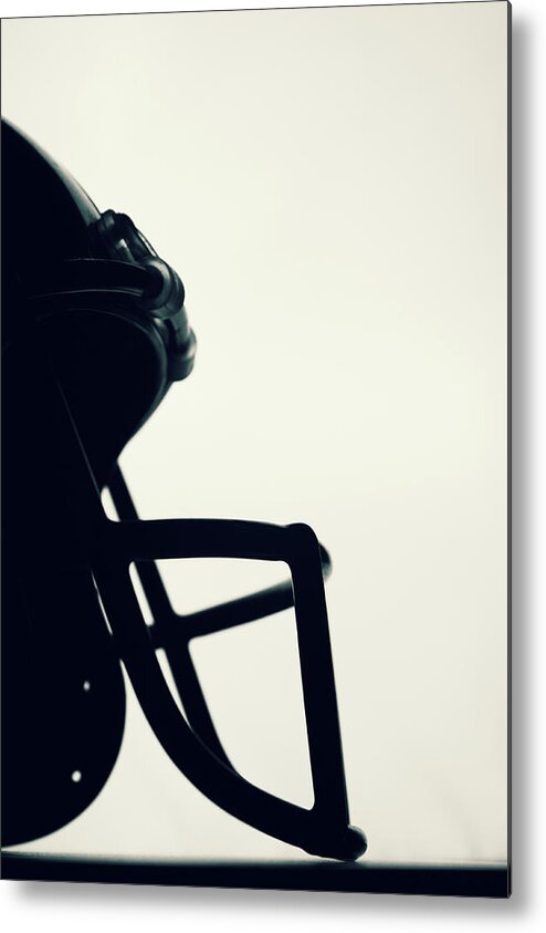 Sports Helmet Metal Print featuring the photograph American Football Helmet by Schulteproductions