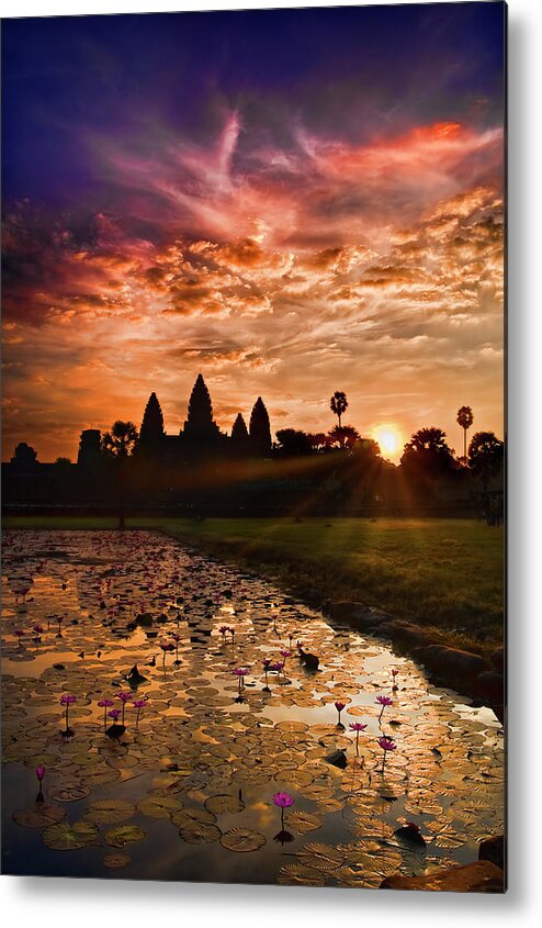 Scenics Metal Print featuring the photograph Angkor Wat At Sunrise by Andrew Jk Tan