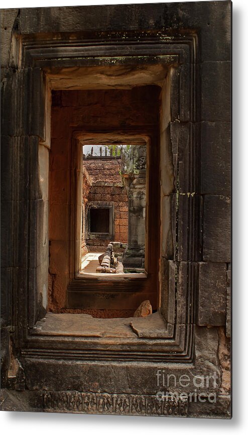 Doorways Metal Print featuring the photograph Angkor Watt Doorways-Signed-#2713 by J L Woody Wooden