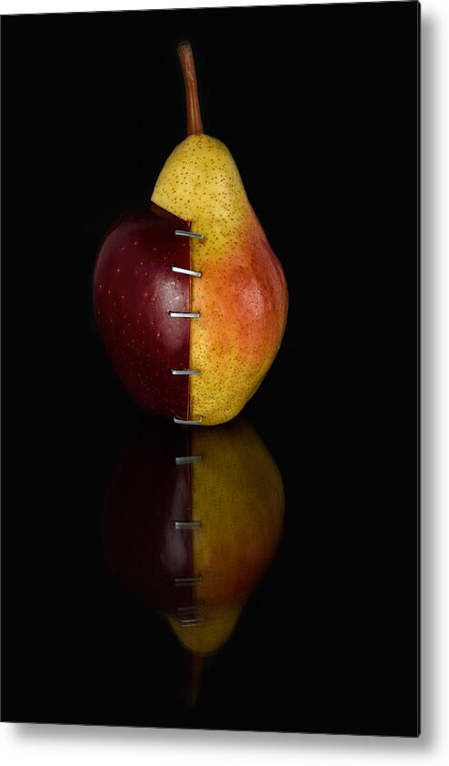 Still Life Metal Print featuring the photograph Apple/pear Ogm II by Alessandro Fabiano