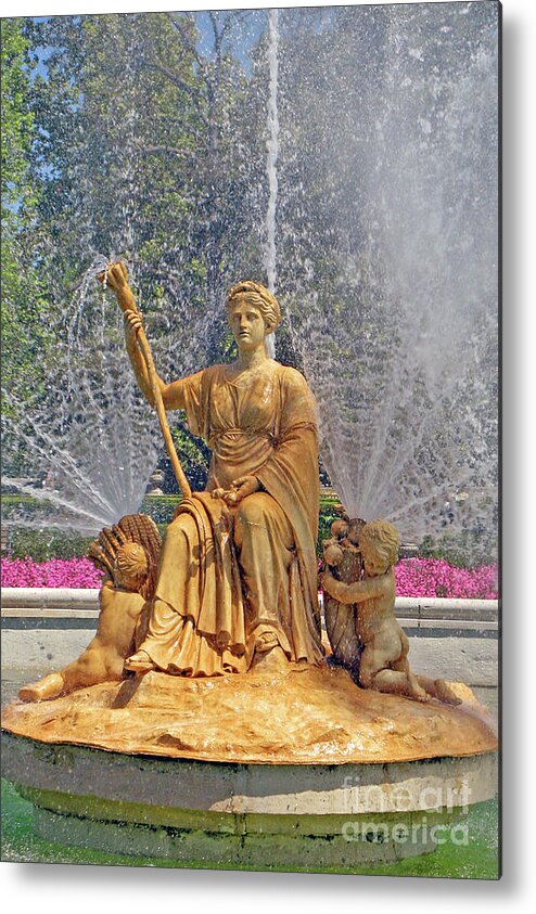 Nieves Nitta Metal Print featuring the photograph Aranjuez Ceres Fountain Up Close by Nieves Nitta