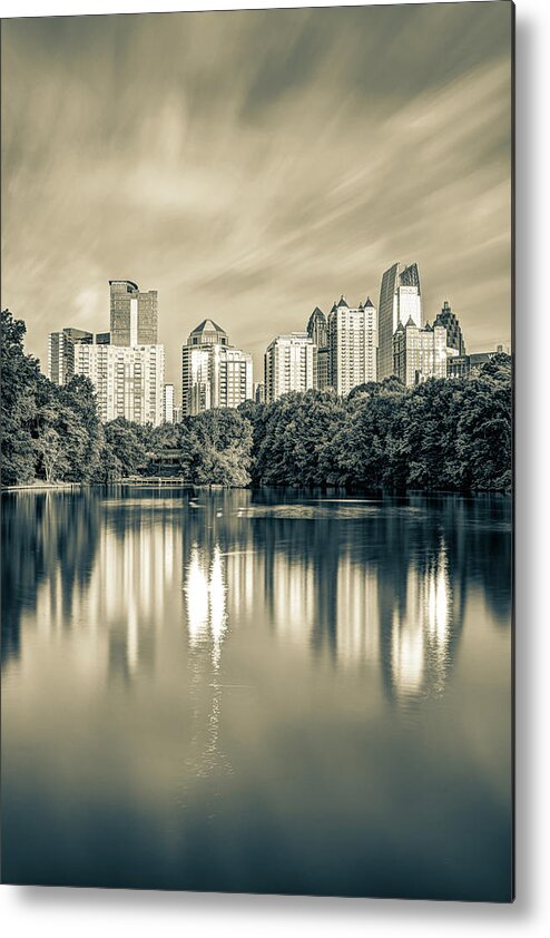 America Metal Print featuring the photograph Atlanta Sepia Skyline From Piedmont Park by Gregory Ballos