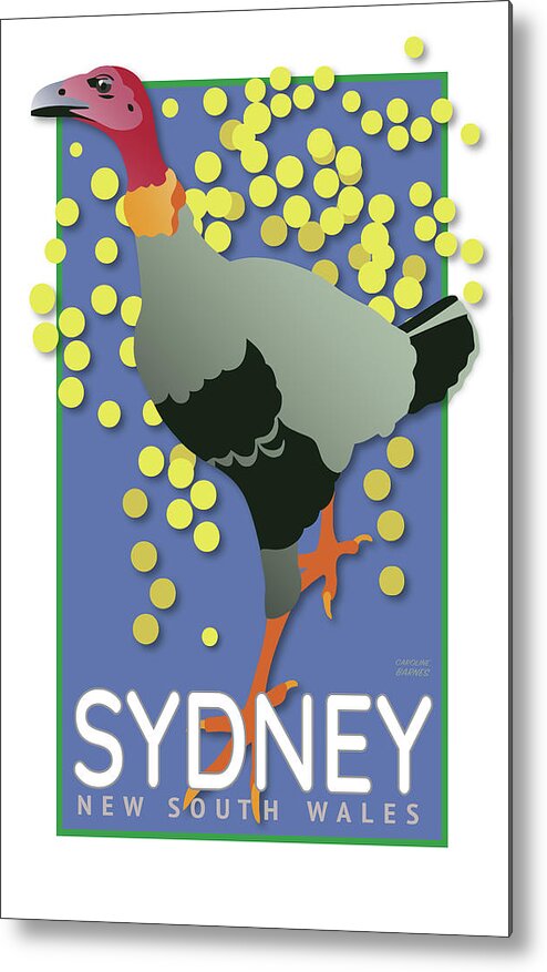 Sydney Metal Print featuring the digital art Australian Brush Turkey by Caroline Barnes