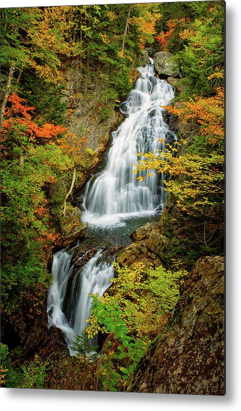 Crystal Cascade Metal Print featuring the photograph Autumn Falls, Crystal Cascade by Jeff Sinon
