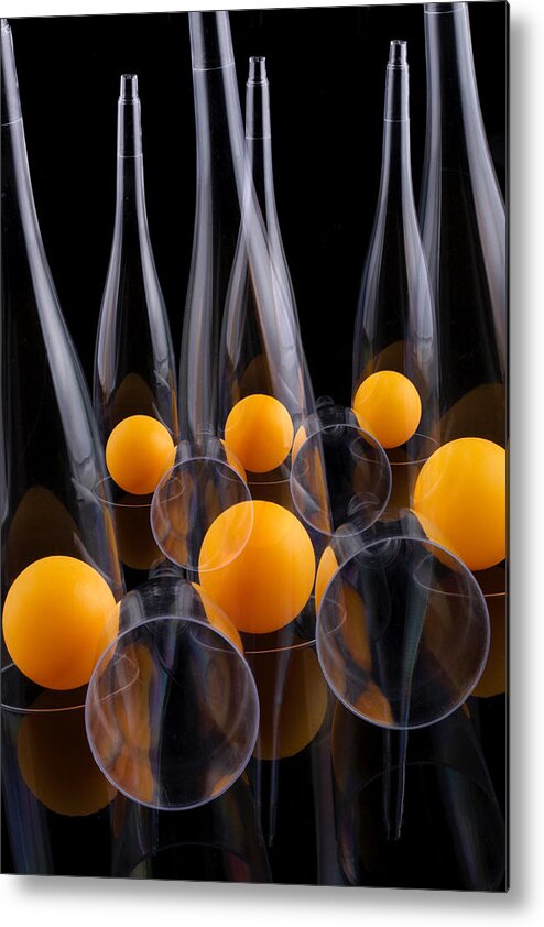 Orange Metal Print featuring the photograph Balls Go by Brig Barkow