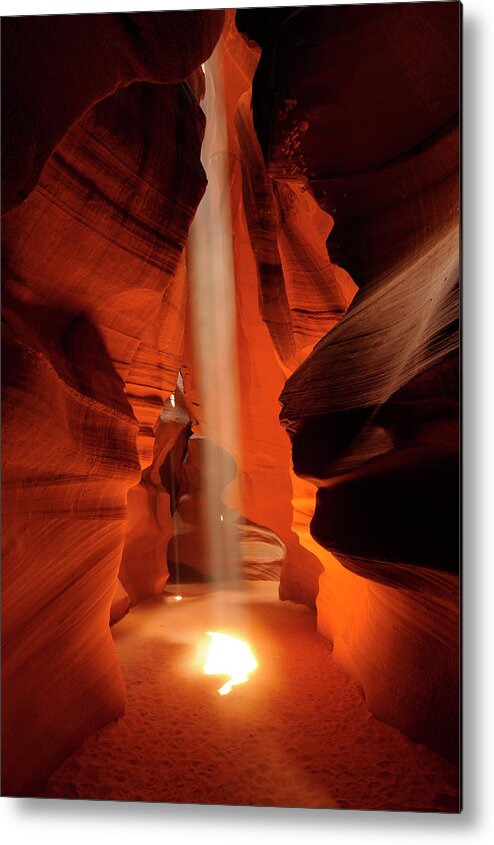 Antelope Canyon Metal Print featuring the photograph Beam In The Famous Upper Antelope Canyon by Wolfgang steiner