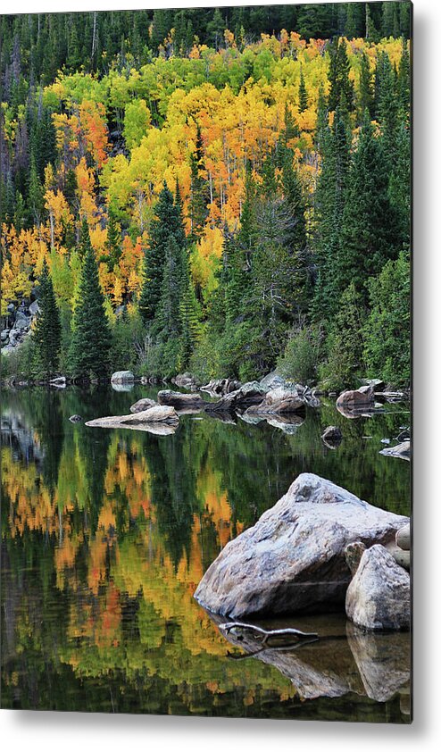 Scenics Metal Print featuring the photograph Bear Lake Fall Colors by Priyanka Haldar Photography