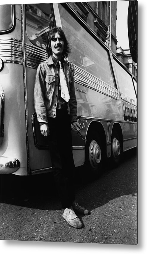 People Metal Print featuring the photograph Beatles By Bus by Keystone