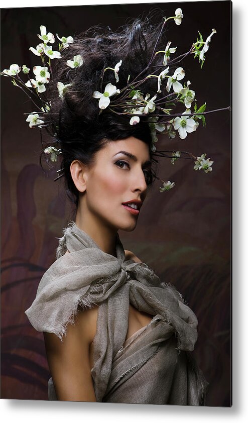 People Metal Print featuring the photograph Beauty Portrait Of Woman Entwined In by Ralf Nau
